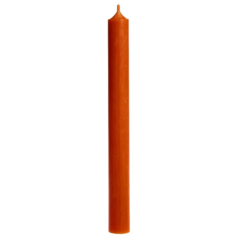 Candle, Long Dinner Candle 25cm, 11.5hrs burning time. Rust