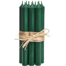 Load image into Gallery viewer, Candle, Long Dinner Candle 25cm, 11.5hrs burning time. Dark Green