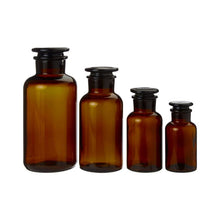 Load image into Gallery viewer, Bottle, Apothecary Amber Glass Reagent Bottles with glass stopper. Choose from 125ml, 250ml, 500ml, 1000ml
