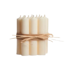 Load image into Gallery viewer, Candle, Short Dinner Candle 10cm, 4+hrs burning time. Cream.
