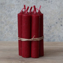 Load image into Gallery viewer, Candle, Short Dinner Candle 4.5hrs burning time. Deep Rouge