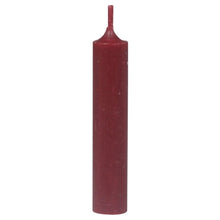 Load image into Gallery viewer, Candle, Short Dinner Candle 4.5hrs burning time. Deep Rouge