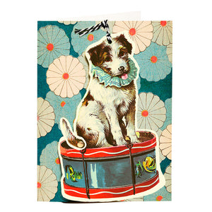 Greeting Card. Articulated Fandangles Cute Jack Russell Dog.