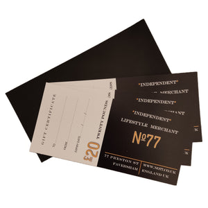 Gift Card / Voucher No77 £20 - For website use!