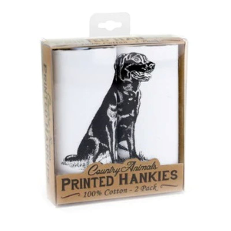 Handkerchief / Hanky 100% Cotton, Pack of 2 Design: Labrador