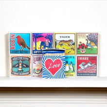 Load image into Gallery viewer, Match Box Square, The Two Peacocks Safety Matches
