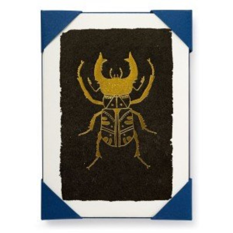 Cards, Black & Gold Bug, Pack of 5 Notelets with Envelopes