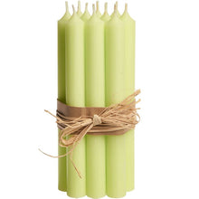 Load image into Gallery viewer, Candle, Long Dinner Candle 25cm, 11.5hrs burning time. Pastel Green