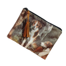Load image into Gallery viewer, Purse with zip and tassell.  18x13cm. Velour printed fabric, Canine / Dog
