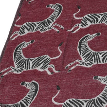 Load image into Gallery viewer, Throw, Zebra Reversible Design with Tassels. Colour, Wine and Grey
