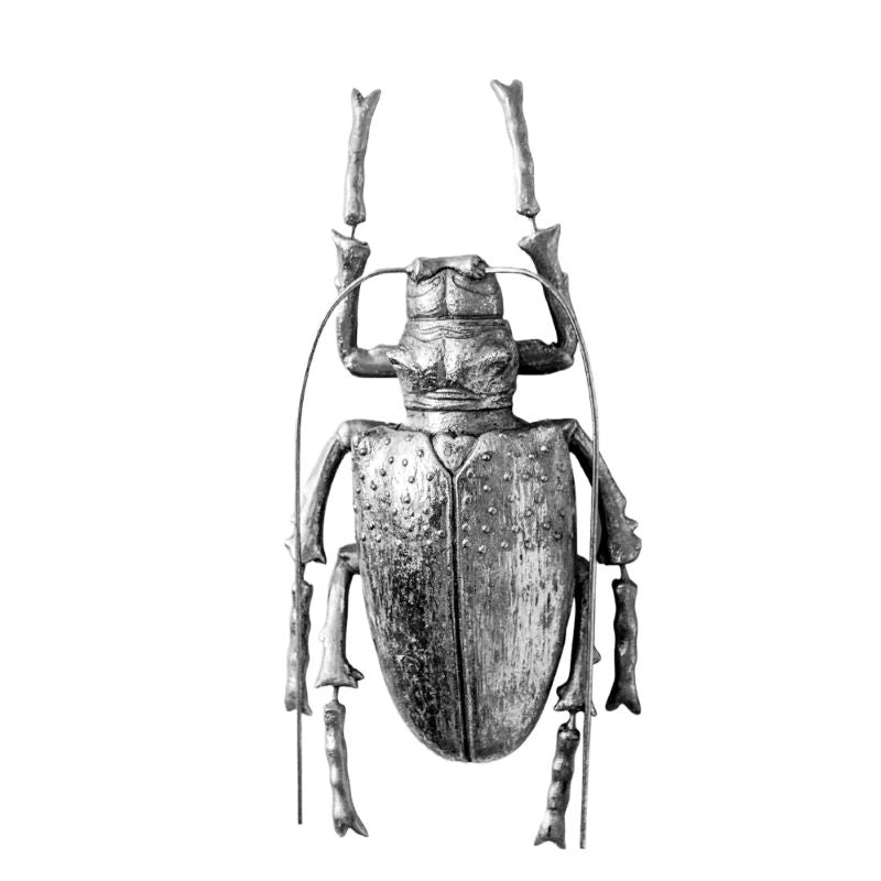 Wall Art, Large Silver Beetle Wall Decoration