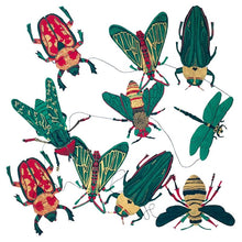 Load image into Gallery viewer, Garland &#39;Insects&#39;, 10m Hand Screen Printed Paper Garland with Ten Insects
