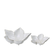 Load image into Gallery viewer, Plates / Saucers, Flower / Floral Design. Porcelain, Off White Colourway, Set of 2 (Copy)
