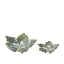 Load image into Gallery viewer, Plates / Saucers, Flower / Floral Design. Porcelain, Green Melange Colourway, Set of 2
