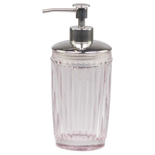 Load image into Gallery viewer, Soap Dispenser, Rose Pink Glass with &#39;Pearl Edge&#39; &amp; Groove Decoration, Danish Design
