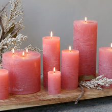 Load image into Gallery viewer, Candle, Rustic Pillar 40hrs burning time. Raspberry Pink
