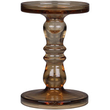 Load image into Gallery viewer, Candleholder, Extra Tall Danish Amber Glass Reversible for dinner or pillar candle
