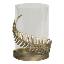 Load image into Gallery viewer, Candleholder / Antique Brass Leaf Design for Pillar Candles or Tea Light, Medium
