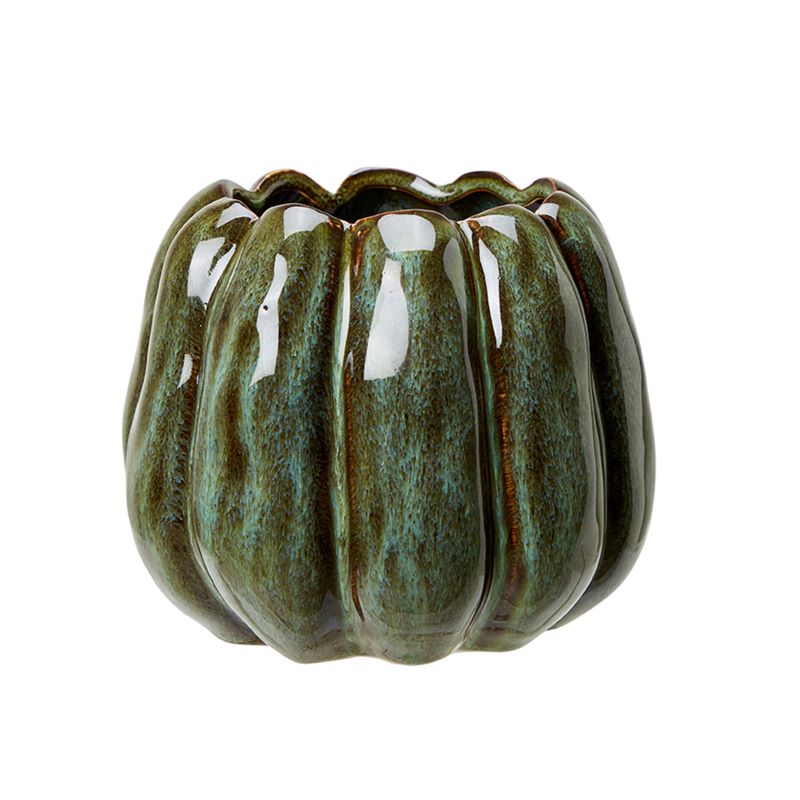 swedish plant pots Plant Pot, Organic Pumpkin Style, Stoneware. Swedish Design. Green. Me –  No77