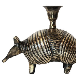 Candleholder, 'Armadillo, Bronze Finish, for Dinner Candles / Candle Sticks VF.