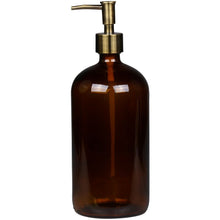 Load image into Gallery viewer, Bottle With Pump. Amber Glass 480ml
