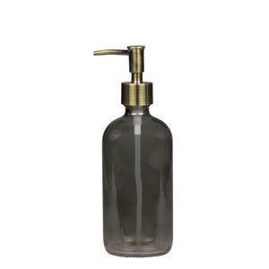 Bottle With Pump. Black Green Glass 480ml