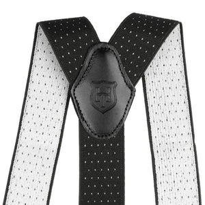 Braces for Trousers, Traditional Black, White Dot Design