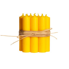 Load image into Gallery viewer, Candle, Short Dinner Candle, 10cm/4&quot;, 4hrs burning time. Bold Yellow
