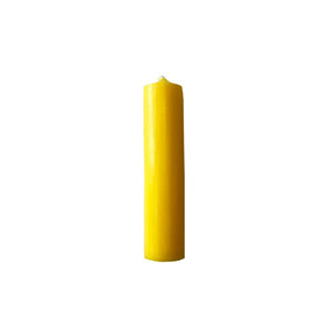 Candle, Short Dinner Candle, 10cm/4", 4hrs burning time. Bold Yellow