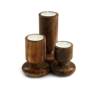 Candleholders, Wooden, Beautifully Smooth, Wood, 3 Various Sizes For T Light Candles