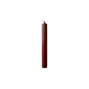 Candle, Short Slim Taper / Christmas, 11cm, 2hrs burning time. Dark Red