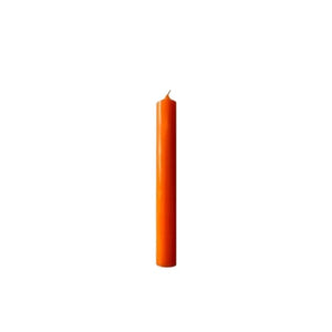 Candle, Short Slim Taper / Christmas, 11cm, 2hrs burning time. Orange