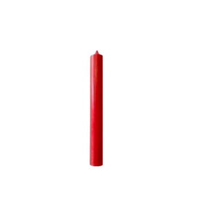 Candle, Short Slim Taper / Christmas, 11cm, 2hrs burning time. Red