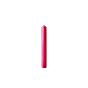 Candle, Short Slim Taper / Christmas, 11cm, 2hrs burning time. Bright Pink