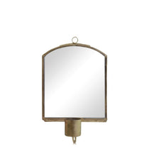 Load image into Gallery viewer, Candleholder for Wall, Mirror Backed Candle Sconce Antique Bronze Metal.
