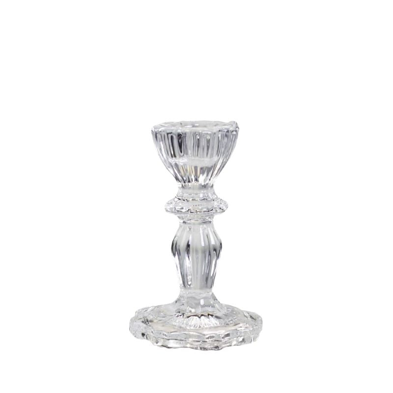 Candleholder, Clear Glass with 'Lace Edge', for Dinner Candles