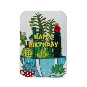 Greeting Card. Cactus, Happy Birthday, Laser Cut Card