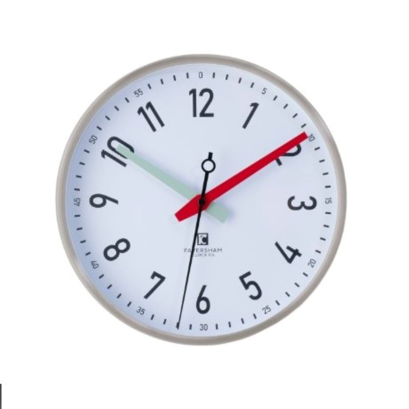 Clock, Chrome Metal Edge Faversham Clock Small