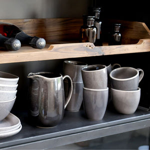 Cup, Stoneware in Coal  / Grey Colourway, Glazed Drinking Mug, Danish Design