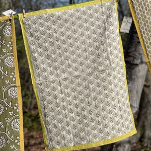 Tea Towel for Kitchen, 100% Cotton With Striking Print 'Olive Leaf' Print VF