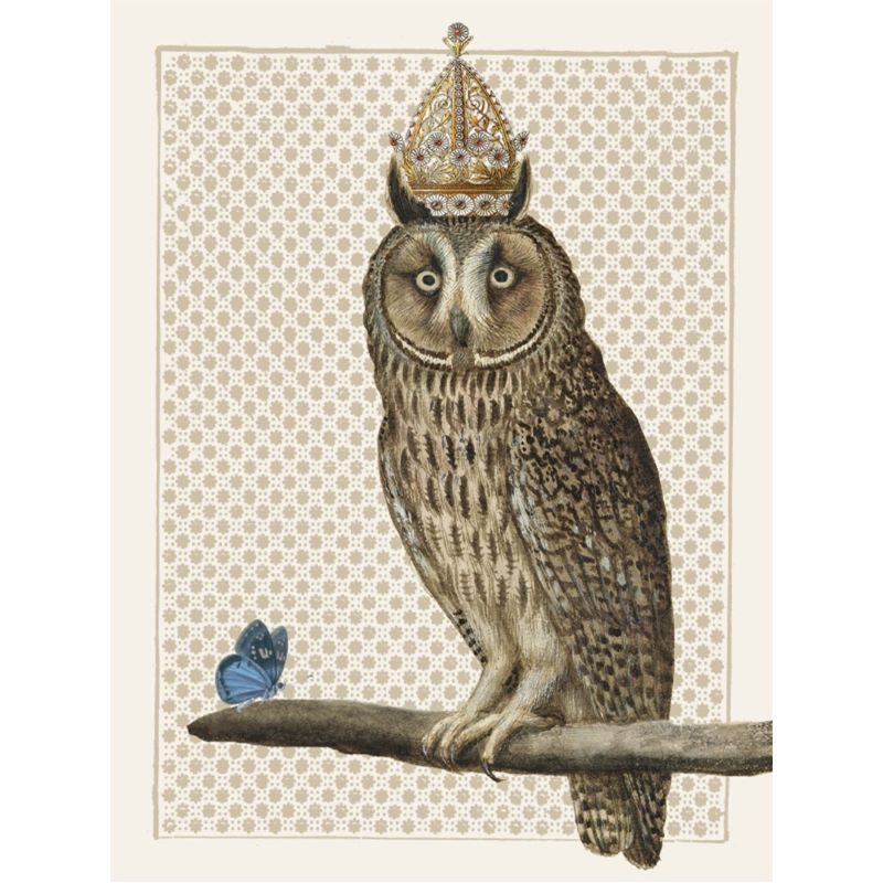 Print / Poster, 50x70cm Danish Design Art Work, King Owl, VF.