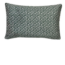 Load image into Gallery viewer, Cushion. Rectangle Velvet Patterned Cushion. Cream and Green &#39;Forest&#39; Pattern. VF
