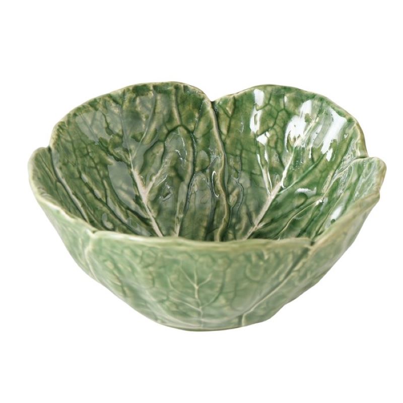 Plates / Dish, Cabbage Leaf Vegetable Small Design in Green / Cream.