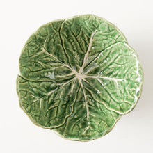 Load image into Gallery viewer, Plates / Dish, Cabbage Leaf Vegetable Small Design in Green / Cream.
