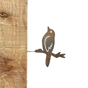 Garden Decoration, Rust Metal Bird Spike, for Hammering into Wood (Style B)