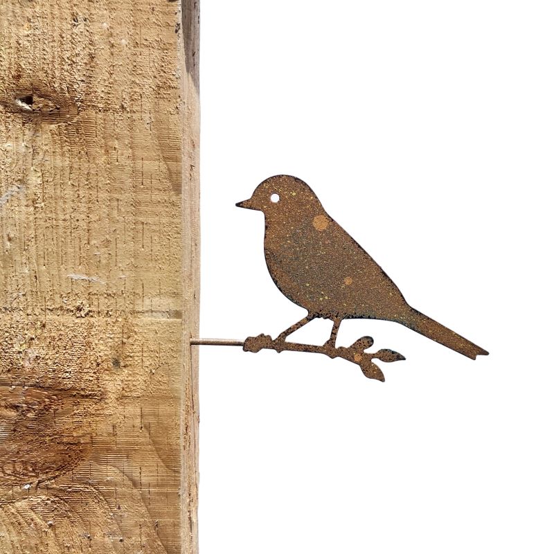 Garden Decoration, Rust Metal Bird Spike, for Hammering into Wood (Style C)
