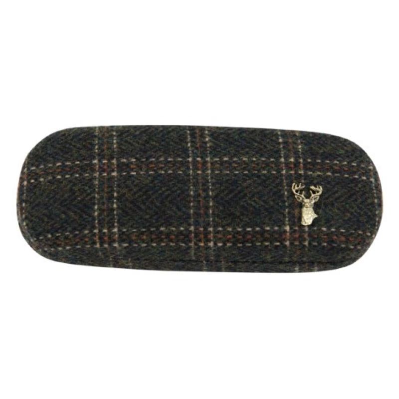 Glasses case. Tweed with Cloth, Brown Grey Check.