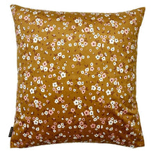 Load image into Gallery viewer, Cushion. Square Velvet, with Golden Floral Pattern. &#39;Jurassic&#39; Design. VF.
