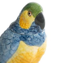 Load image into Gallery viewer, Kitchen Jar / Storage Pot / Vase, Blue &amp; Yellow Ceramic Parrot Bird
