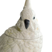 Load image into Gallery viewer, Kitchen Jar / Storage Pot / Vase, White Ceramic Parrot Bird
